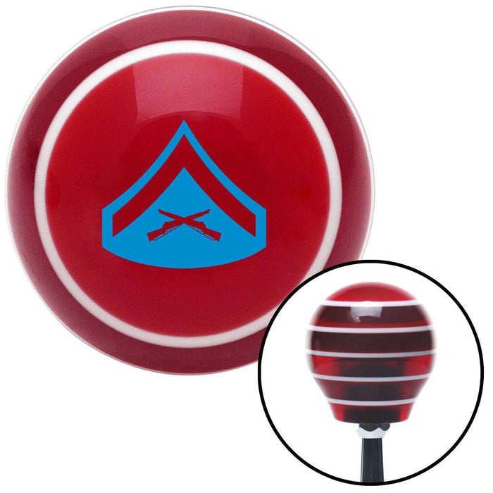 Blue 02 Lance Corporal Red Stripe Shift Knob with M16 x 15 Insert