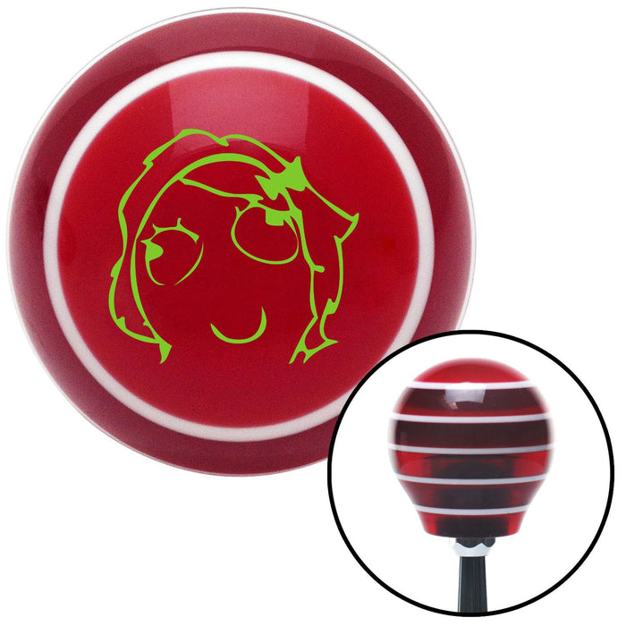 Green Female Retarded Red Stripe Shift Knob with M16 x 15 Insert