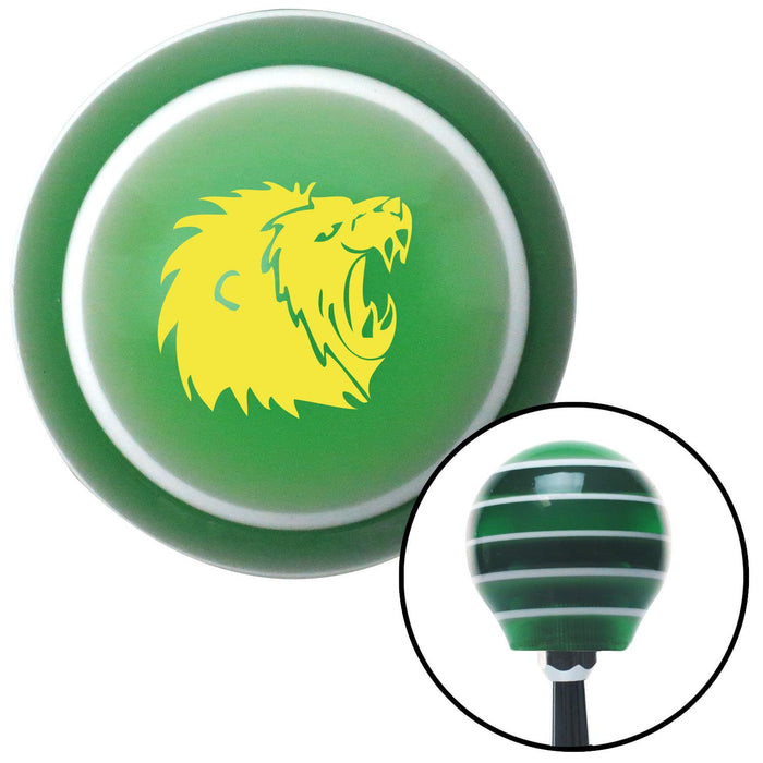 Yellow Lion Green Stripe Shift Knob with M16 x 15 Insert