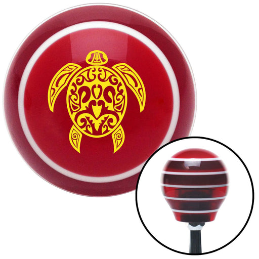 Yellow Giant Turtle Red Stripe Shift Knob with M16 x 15 Insert