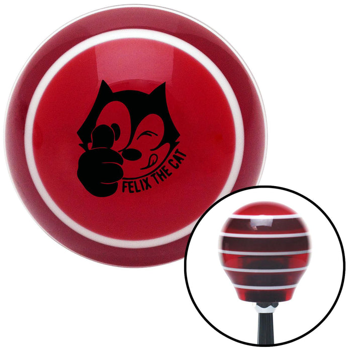 Black Felix The Cat Thumbs Up Red Stripe Shift Knob with M16 x 15 Insert