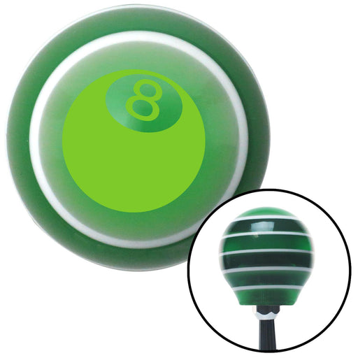 Green 3D 8 Ball  Green Stripe Shift Knob with M16 x 15 Insert