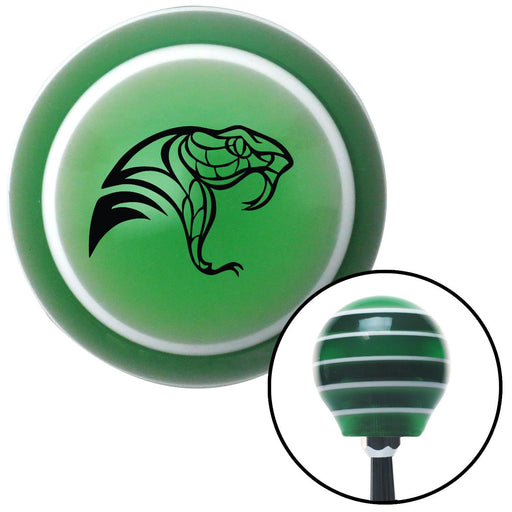 Black Snake Profile Green Stripe Shift Knob with M16 x 15 Insert