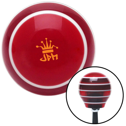 Orange JDM King Red Stripe Shift Knob with M16 x 15 Insert