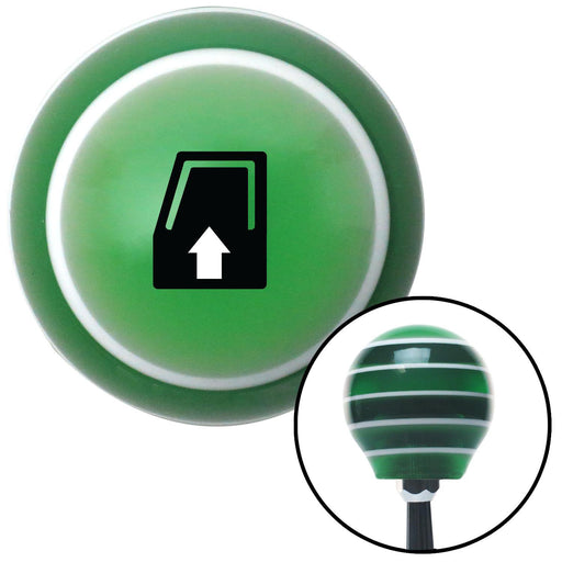 Black Automotive Window Up Green Stripe Shift Knob with M16 x 15 Insert