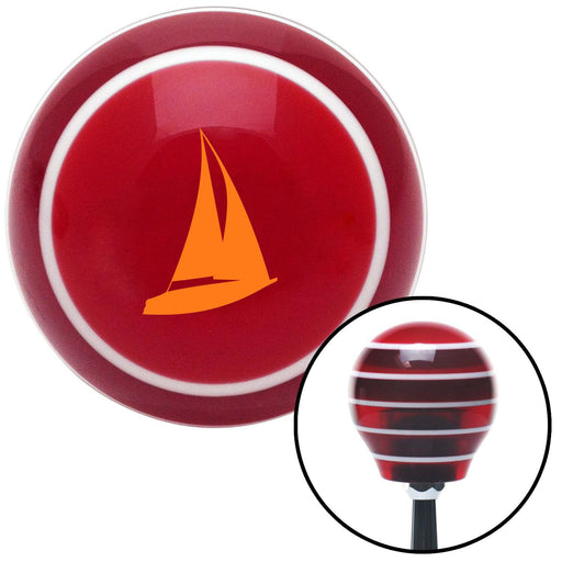 Orange Sailboat Red Stripe Shift Knob with M16 x 15 Insert