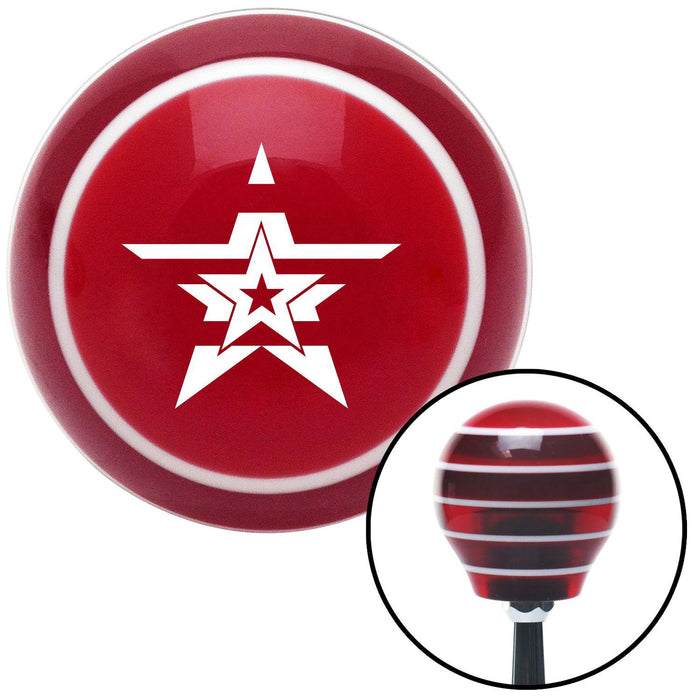 White Stars With Stripes Red Stripe Shift Knob with M16 x 15 Insert