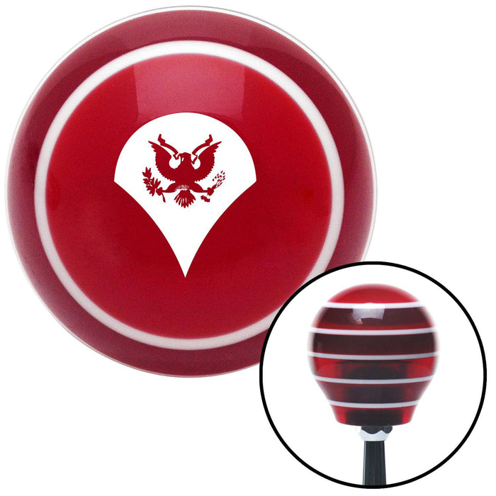 White Specialist Red Stripe Shift Knob with M16 x 15 Insert