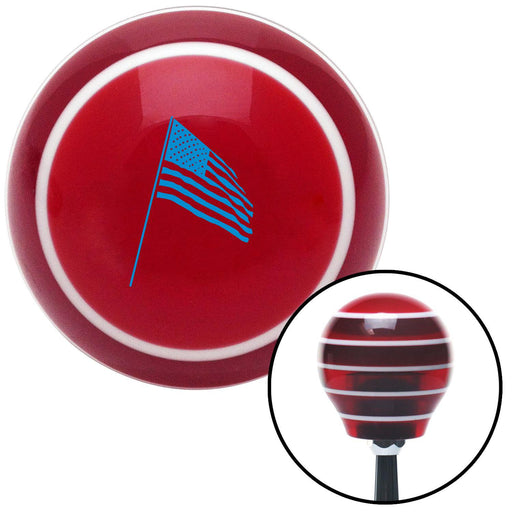 Blue American Flag Pole Red Stripe Shift Knob with M16 x 15 Insert