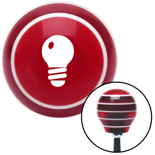 White Light Bulb Red Stripe Shift Knob with M16 x 15 Insert