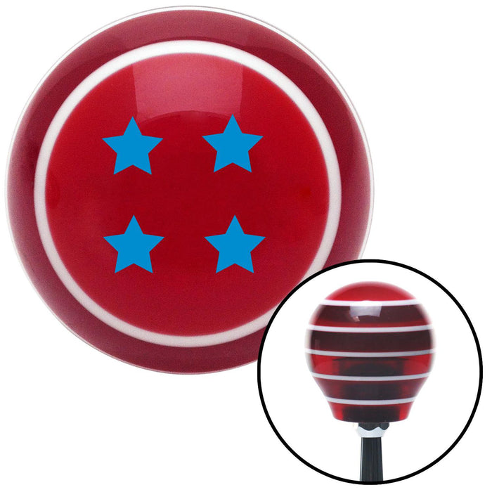 Blue 4 Stars Red Stripe Shift Knob with M16 x 15 Insert