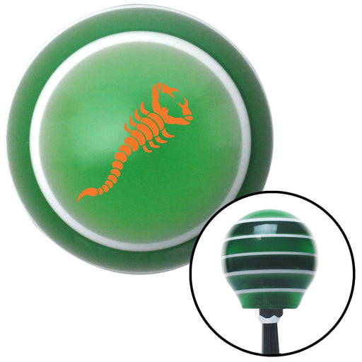 Orange Small Scorpion Green Stripe Shift Knob with M16 x 15 Insert