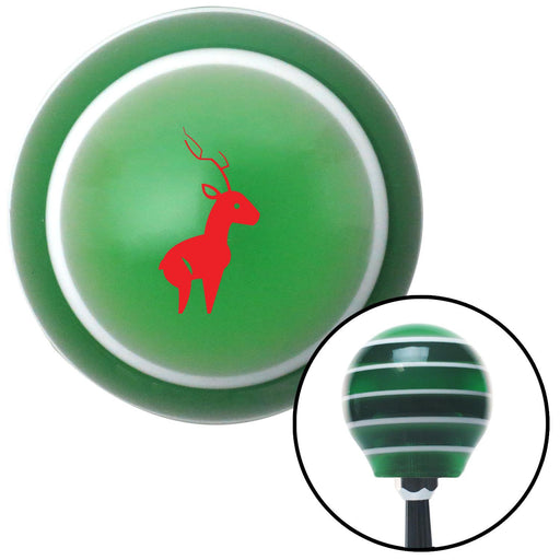 Red Deer Green Stripe Shift Knob with M16 x 15 Insert