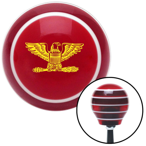 Yellow Coast Guard Captain Eagle Red Stripe Shift Knob with M16 x 15 Insert