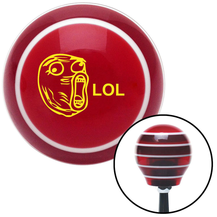 Yellow LOL Red Stripe Shift Knob with M16 x 15 Insert