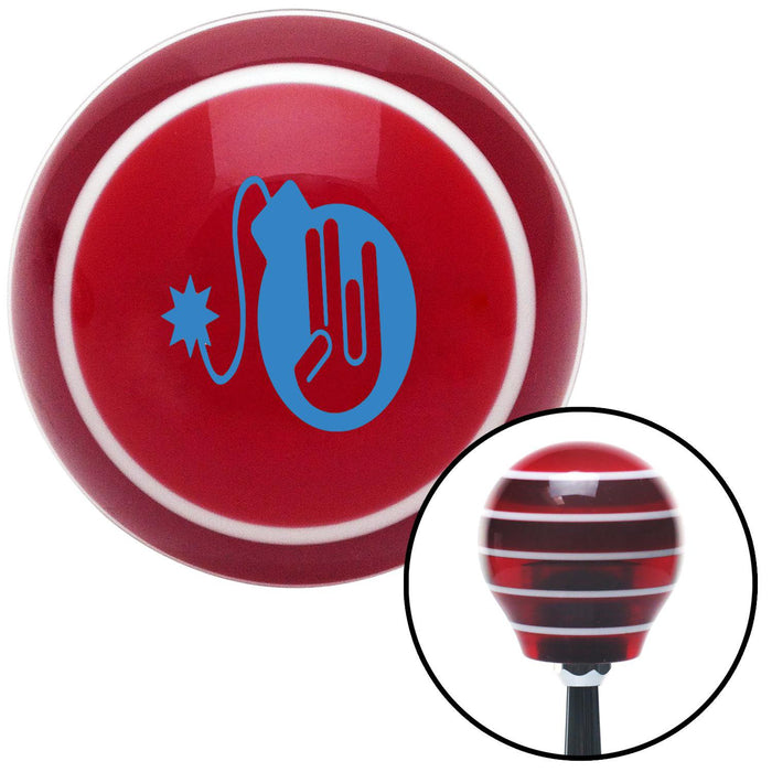 Blue JDM Hand Bomb Red Stripe Shift Knob with M16 x 15 Insert