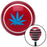 Blue Marijuana Leaf Red Stripe Shift Knob with M16 x 15 Insert