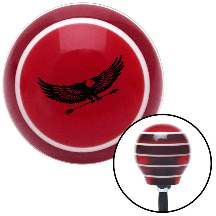 Black Eagle with Arrow Red Stripe Shift Knob with M16 x 15 Insert