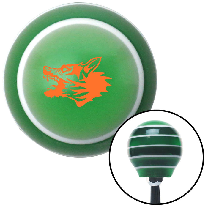 Orange Angry Dog Green Stripe Shift Knob with M16 x 15 Insert