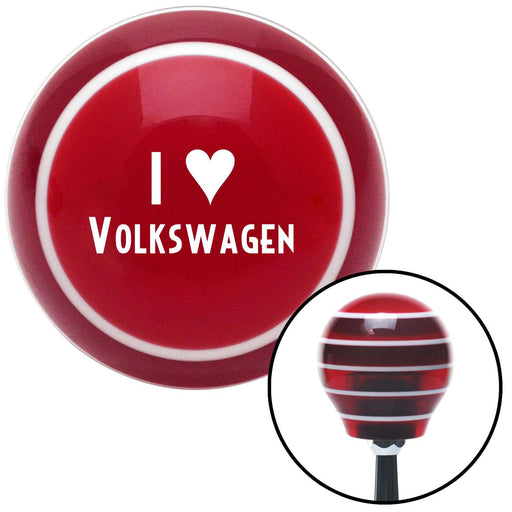 White I 3 VOLKSWAGEN Red Stripe Shift Knob with M16 x 15 Insert