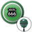 Black Route 666 Green Stripe Shift Knob with M16 x 15 Insert