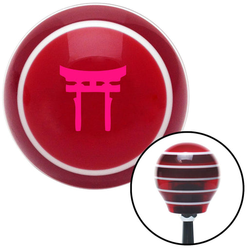 Pink Torii Red Stripe Shift Knob with M16 x 15 Insert