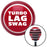 White Turbo Lag Swag Red Stripe Shift Knob with M16 x 15 Insert