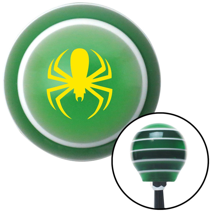 Yellow Spider Green Stripe Shift Knob with M16 x 15 Insert