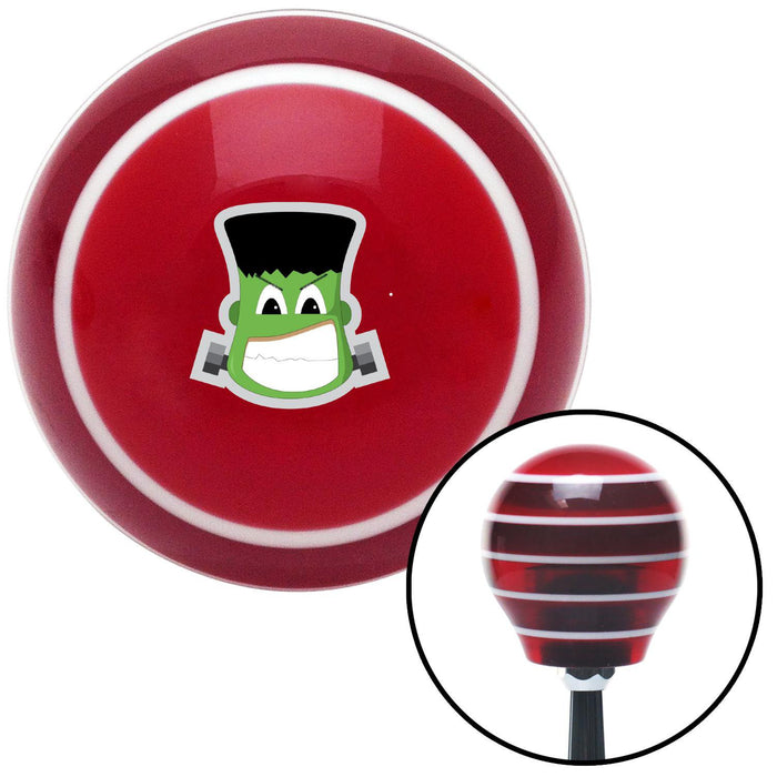 Frankenstein Cartoon Angry Red Stripe Shift Knob with M16 x 15 Insert