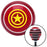 Yellow Star Inside Circles Red Stripe Shift Knob with M16 x 15 Insert