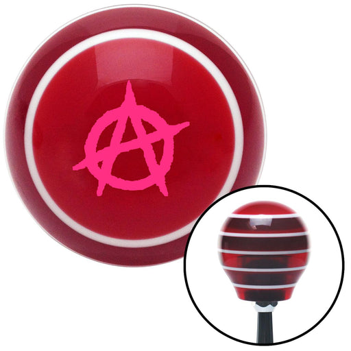 Pink Anarchy Red Stripe Shift Knob with M16 x 15 Insert