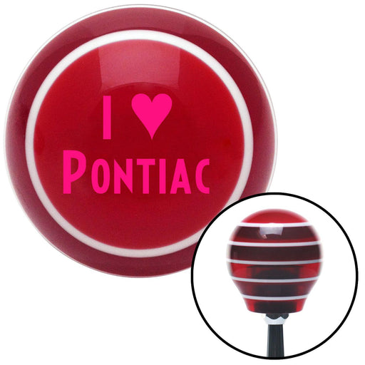 Pink I 3 PONTIAC Red Stripe Shift Knob with M16 x 15 Insert