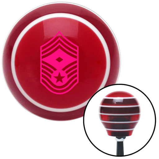 Pink Chief Master Sergeant First Sergeant Red Stripe Shift Knob with M16 x 15 Insert