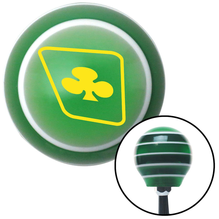 Yellow Clubs on a Card Green Stripe Shift Knob with M16 x 15 Insert