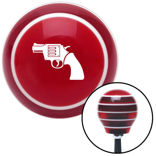 White Gun Red Stripe Shift Knob with M16 x 15 Insert