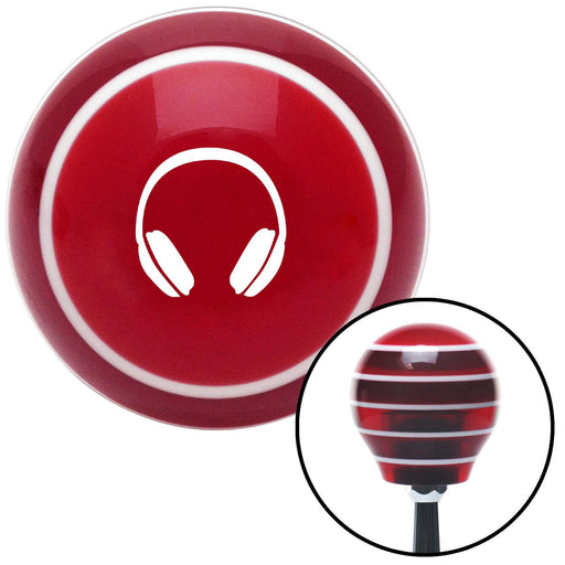 White Headphones Red Stripe Shift Knob with M16 x 15 Insert