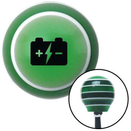 Black Automotive Car Battery Green Stripe Shift Knob with M16 x 15 Insert