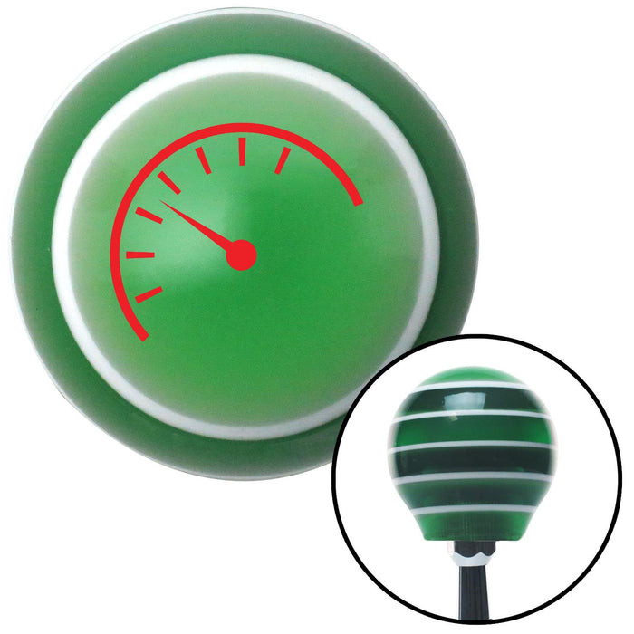 Red Instrument Gauge Green Stripe Shift Knob with M16 x 15 Insert