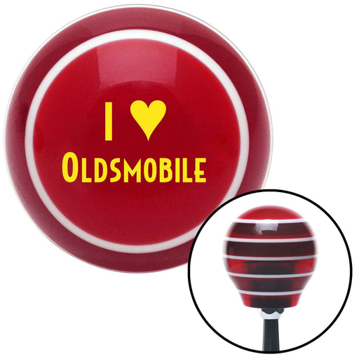 Yellow I 3 OLDSMOBILE Red Stripe Shift Knob with M16 x 15 Insert