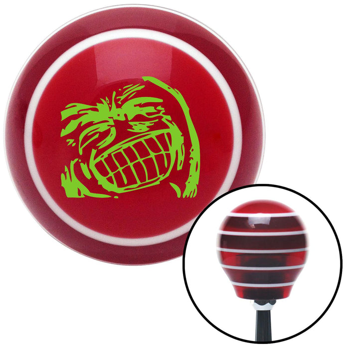 Green Big Grin Meme Red Stripe Shift Knob with M16 x 15 Insert