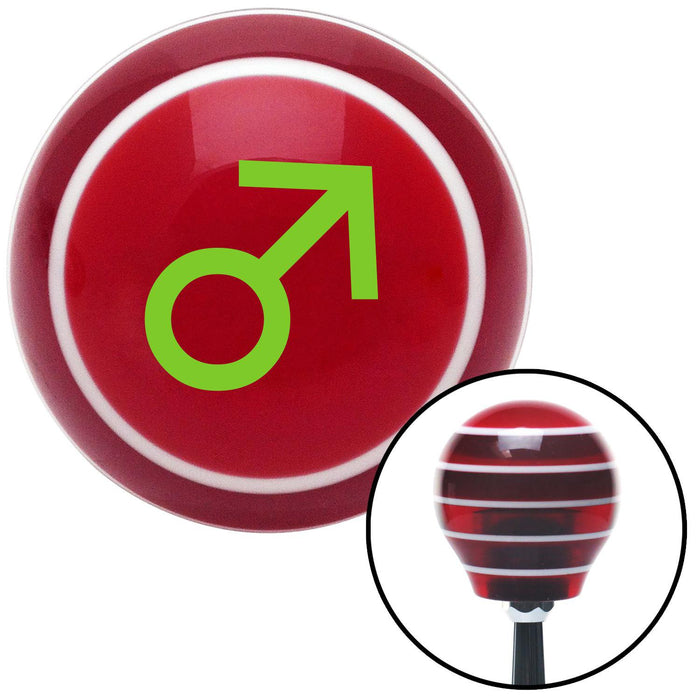 Green Male Red Stripe Shift Knob with M16 x 15 Insert