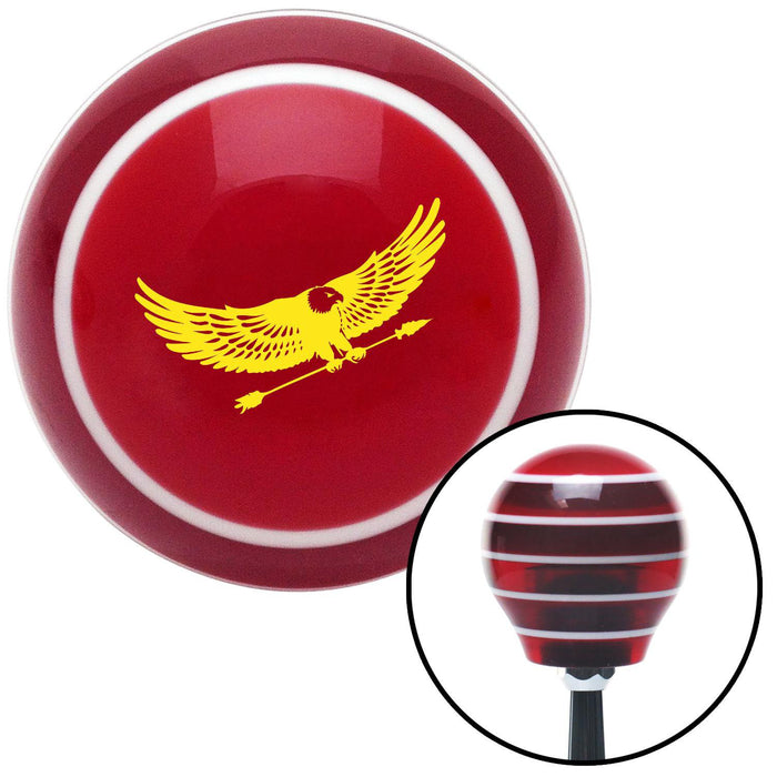 Yellow Eagle with Arrow Red Stripe Shift Knob with M16 x 15 Insert