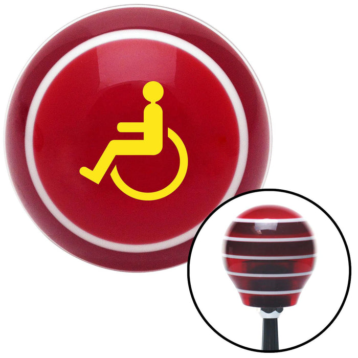 Yellow Wheelchair Red Stripe Shift Knob with M16 x 15 Insert