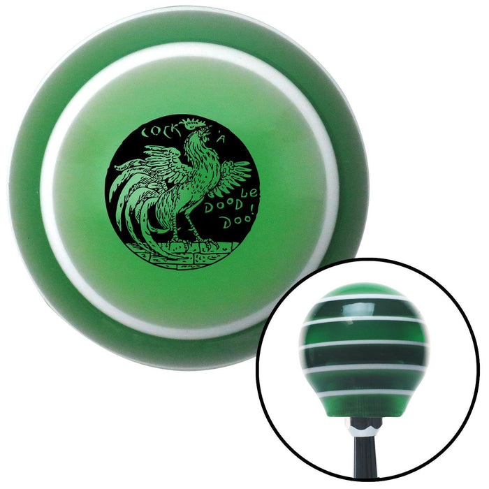 Cock adoodledoo Green Stripe Shift Knob with M16 x 15 Insert