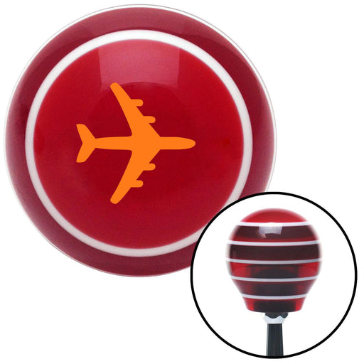 Orange Commercial Airplane Red Stripe Shift Knob with M16 x 15 Insert