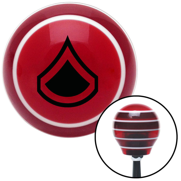 Black Private First Class Red Stripe Shift Knob with M16 x 15 Insert