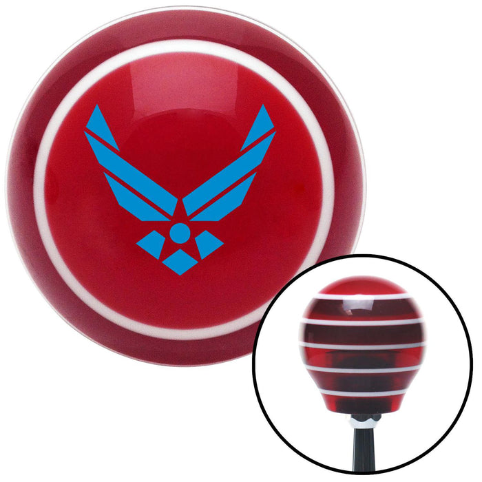 Blue The Air Force Symbol Red Stripe Shift Knob with M16 x 15 Insert