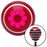 Pink Flower Power Red Stripe Shift Knob with M16 x 15 Insert