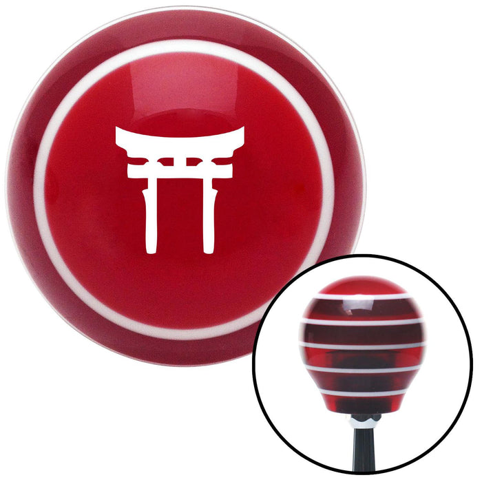 White Torii Red Stripe Shift Knob with M16 x 15 Insert