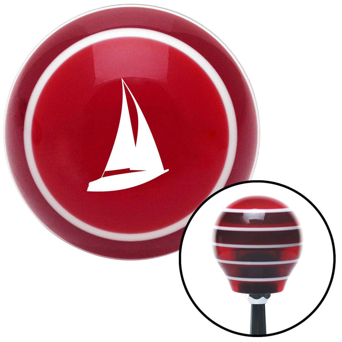 White Sailboat Red Stripe Shift Knob with M16 x 15 Insert